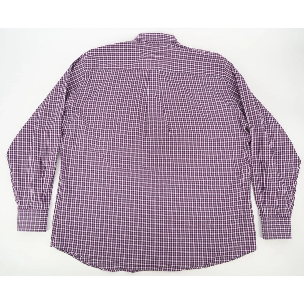 Peter Millar Men's XL Purple Gingham Checks Long Sleeve Button Front‎ Shirt